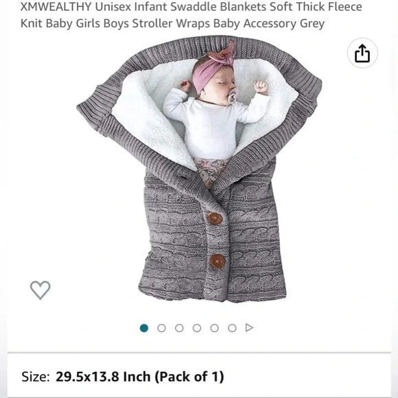 Baby Sherpa cable knit Sleeping bag/ Swaddle blanket NWOT - Picture 5 of 9